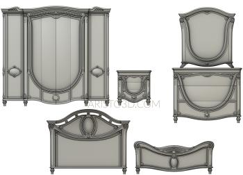 Set of furniture (KMB_0024-01) 3D model for CNC machine